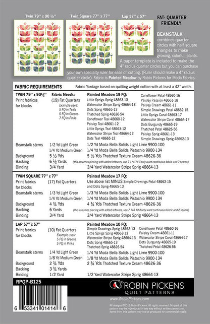 Beanstalk Quilt Pattern - Painted Meadow - Robin Pickens - Moda - RPQP B125