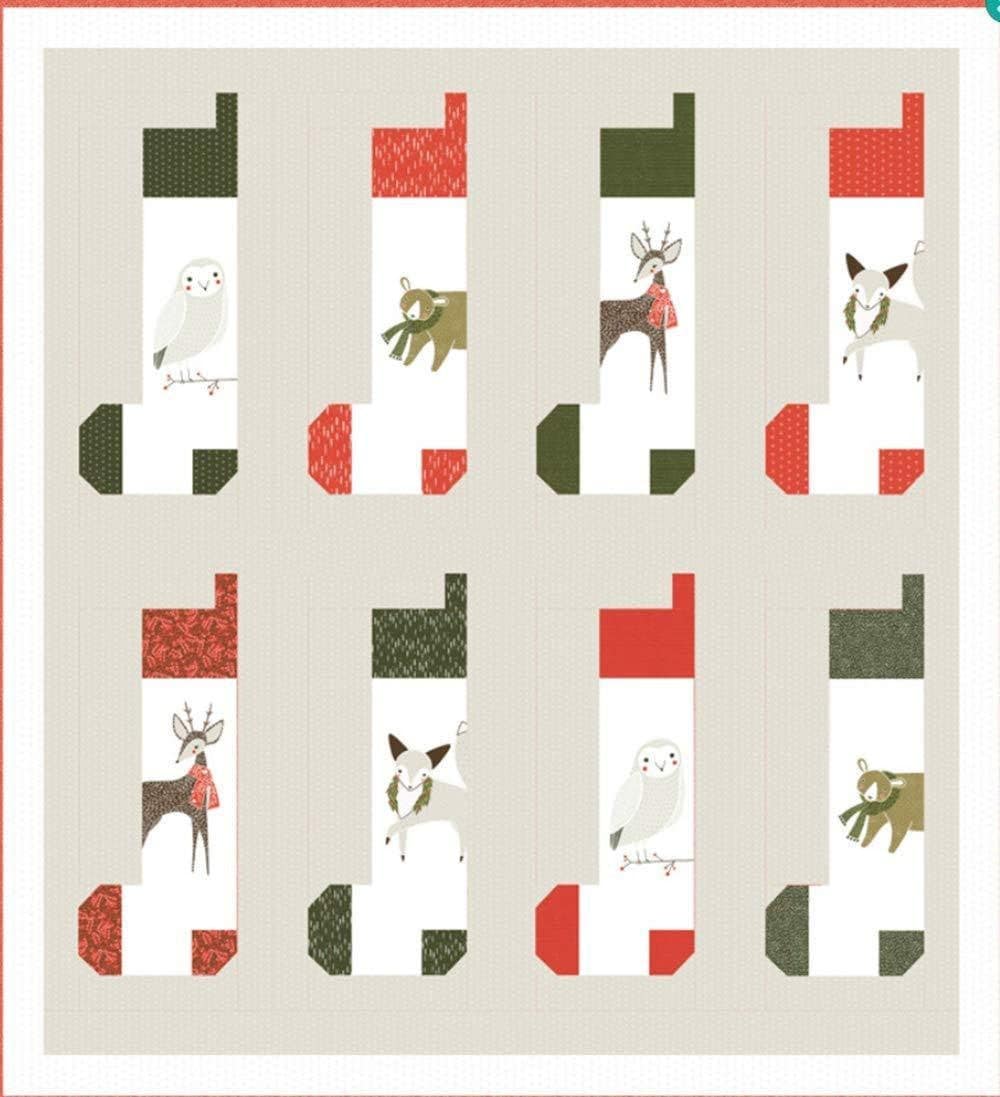 Quilt Pattern Fabric Kit - Stockings - Merriment - Gingiber - Moda - KIT48270