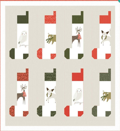 Quilt Pattern Fabric Kit - Stockings - Merriment - Gingiber - Moda - KIT48270