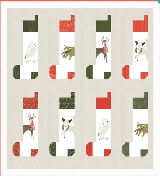 Quilt Pattern Fabric Kit - Stockings - Merriment - Gingiber - Moda - KIT48270