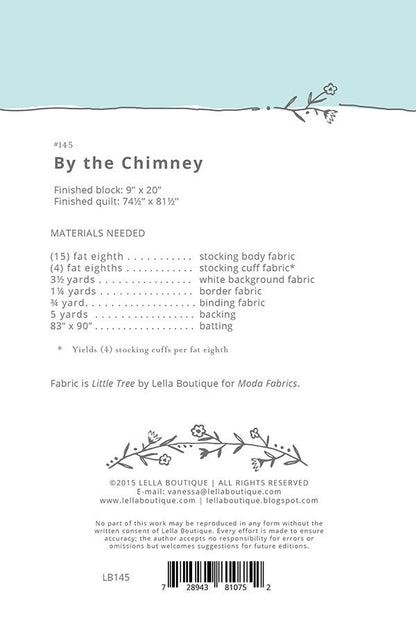 By the Chimney Quilt Pattern - Little Tree - Lella Boutique - Moda - LB 145