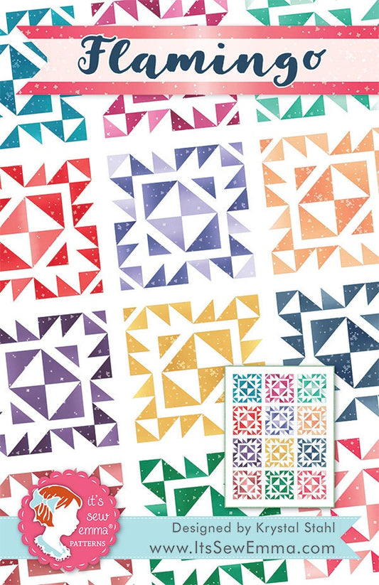 SALE!! Flamingo Quilt Pattern - Moda - It's Sew Emma - Ombre Bloom - ISE 221