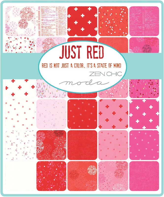 SOLDE !! 0,5 mètre – Just Red – Cross My Dots – Merlot – Zen Chic – Brigitte Heitland – Moda – Tissu au mètre – 1704 17M