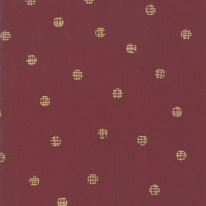 SALE!! 1/2 Yard - Just Red - Cross My Dots - Merlot - Zen Chic - Brigitte Heitland - Moda - Fabric Yardage - 1704 17M