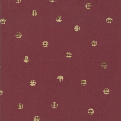 SALE!! 1/2 Yard - Just Red - Cross My Dots - Merlot - Zen Chic - Brigitte Heitland - Moda - Fabric Yardage - 1704 17M