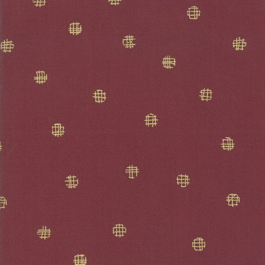 SALE!! 1/2 Yard - Just Red - Cross My Dots - Merlot - Zen Chic - Brigitte Heitland - Moda - Fabric Yardage - 1704 17M