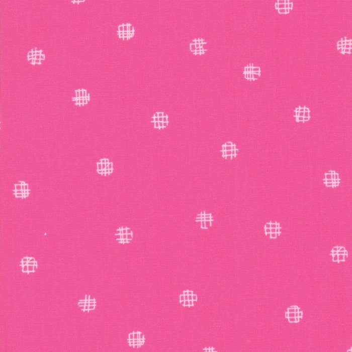 SALE!! 1/2 Yard - Just Red - Cross My Dots - Hot Pink - Zen Chic - Brigitte Heitland - Moda - Fabric Yardage - 1704 23