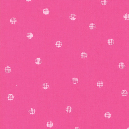 SALE!! 1/2 Yard - Just Red - Cross My Dots - Hot Pink - Zen Chic - Brigitte Heitland - Moda - Fabric Yardage - 1704 23