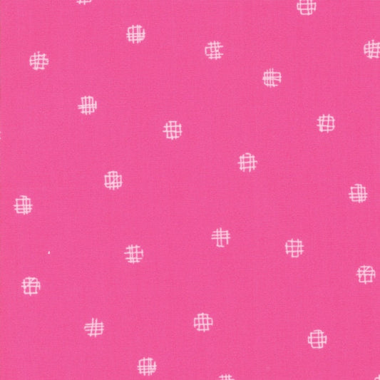 SALE!! 1/2 Yard - Just Red - Cross My Dots - Hot Pink - Zen Chic - Brigitte Heitland - Moda - Fabric Yardage - 1704 23