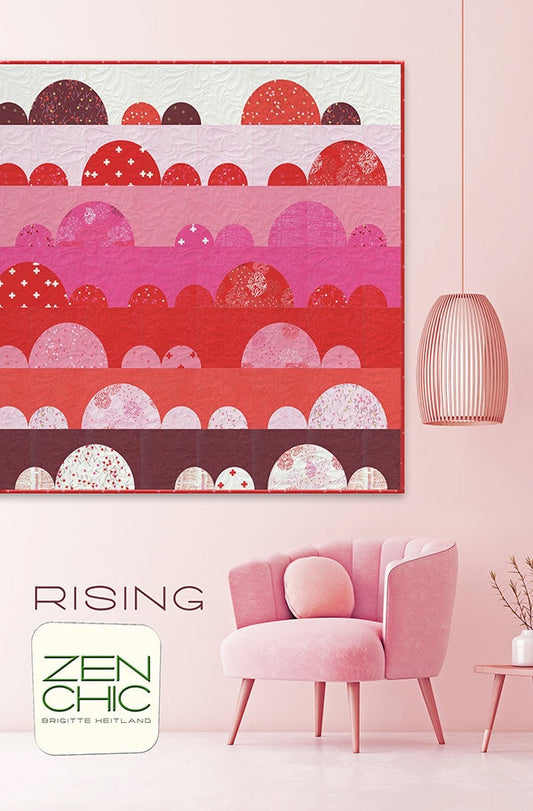 SALE!! Rising Quilt Pattern - Zen Chic - Brigitte Heitland - Moda - Just Red - RIQP
