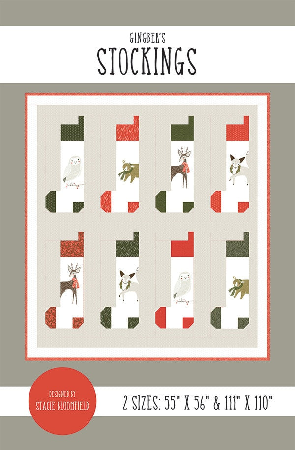 Quilt Pattern Fabric Kit - Stockings - Merriment - Gingiber - Moda - KIT48270