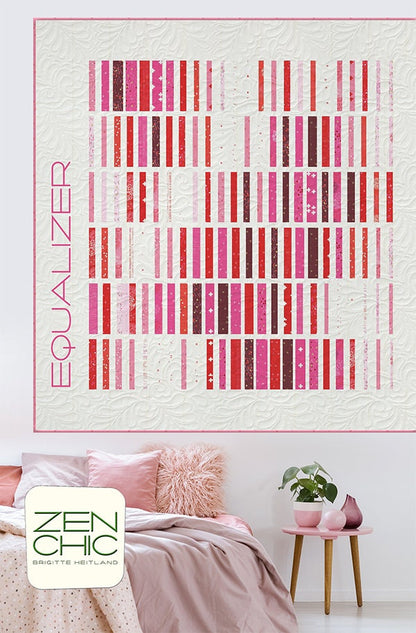 Equalizer Quilt Pattern - Zen Chic - Brigitte Heitland - Moda - Just Red - EQQP
