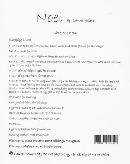 Noel Collage Quilt Pattern - Laura Heine - Fiberworks - LHFW NOEL