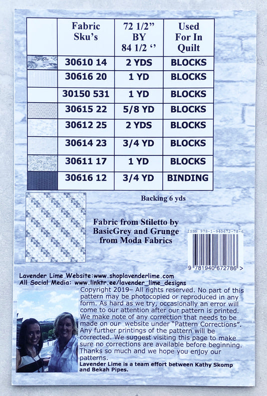 SALE!! Warm Spot Quilt Pattern - Moda - Designs by Lavender Lime - Stiletto - DLL 111