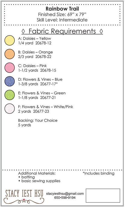 SALE!! Rainbow Trail Quilt Pattern - Stacy Iest Hsu - Moda - SIH035