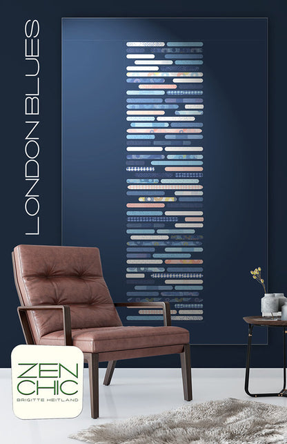 London Blues Quilt Pattern - Zen Chic - Brigitte Heitland - Moda - LBQP - Chill Collection - Intermediate
