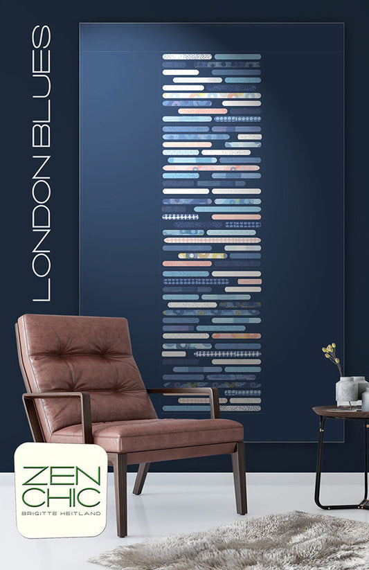 London Blues Quilt Pattern - Zen Chic - Brigitte Heitland - Moda - LBQP - Chill Collection - Intermediate
