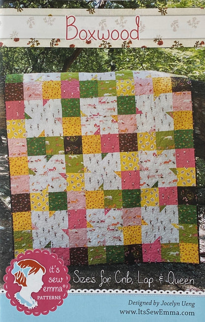 SALE!! Boxwood Quilt Pattern - Moda - It's Sew Emma - Tiger Lily - ISE 160