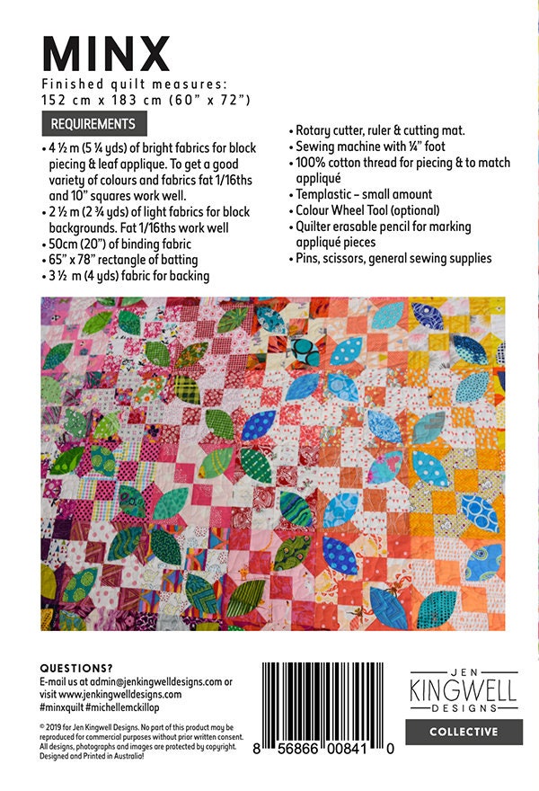 Minx Quilt Pattern - Michelle McKillop - Jen Kingwell Designs Collective - JKD 8410