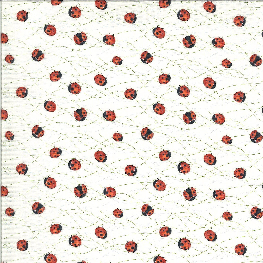 SALE!! 1/2 Yard - Solana - Ladybug - Cream - Robin Pickens - Moda - Fabric Yardage - 48684 11
