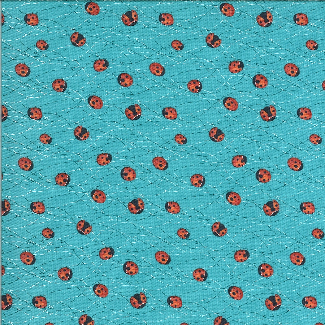 SALE!! 1/2 Yard - Solana - Ladybug - Pond - Robin Pickens - Moda - Fabric Yardage - 48684 17