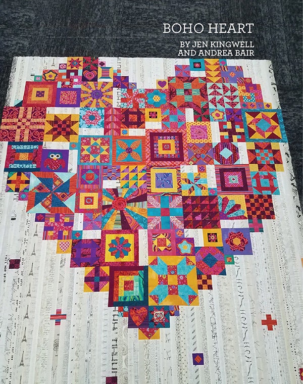 Boho Heart Quilt Pattern - Jen Kingwell - Jen Kingwell Designs - JKD 8588