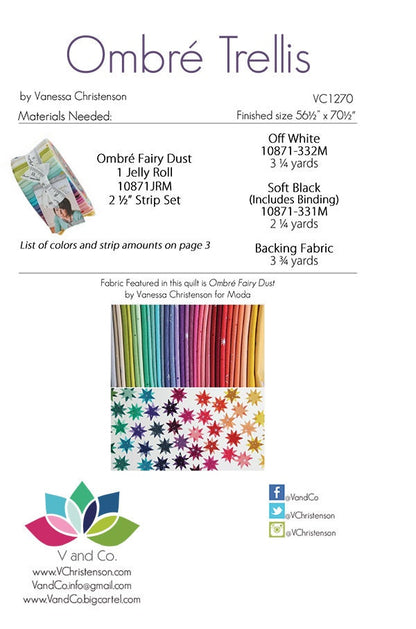 SALE!! Ombre Trellis Quilt Pattern - Moda - V and Co - Vanessa Christenson - VC 1270 - Ombre Fairy Dust