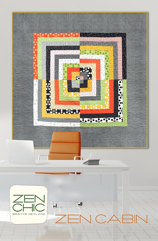 Zen Cabin Quilt Pattern - Zen Chic - Brigitte Heitland - Moda - Quotation - ZCQP