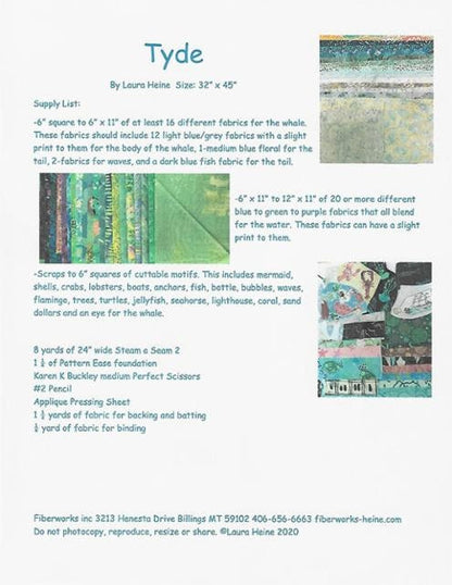 SALE!! Tyde Quilt Pattern - Laura Heine - Fiberworks - LHFW TYDE