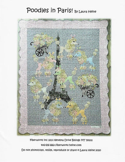 SALE!! Poodles in Paris Quilt Pattern - Laura Heine - Fiberworks - LHFW POODLES