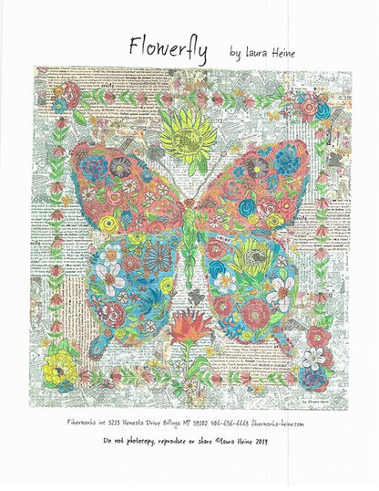 SALE!! Flowerfly Quilt Pattern - Laura Heine - Fiberworks - LHFW FLOWERFLY