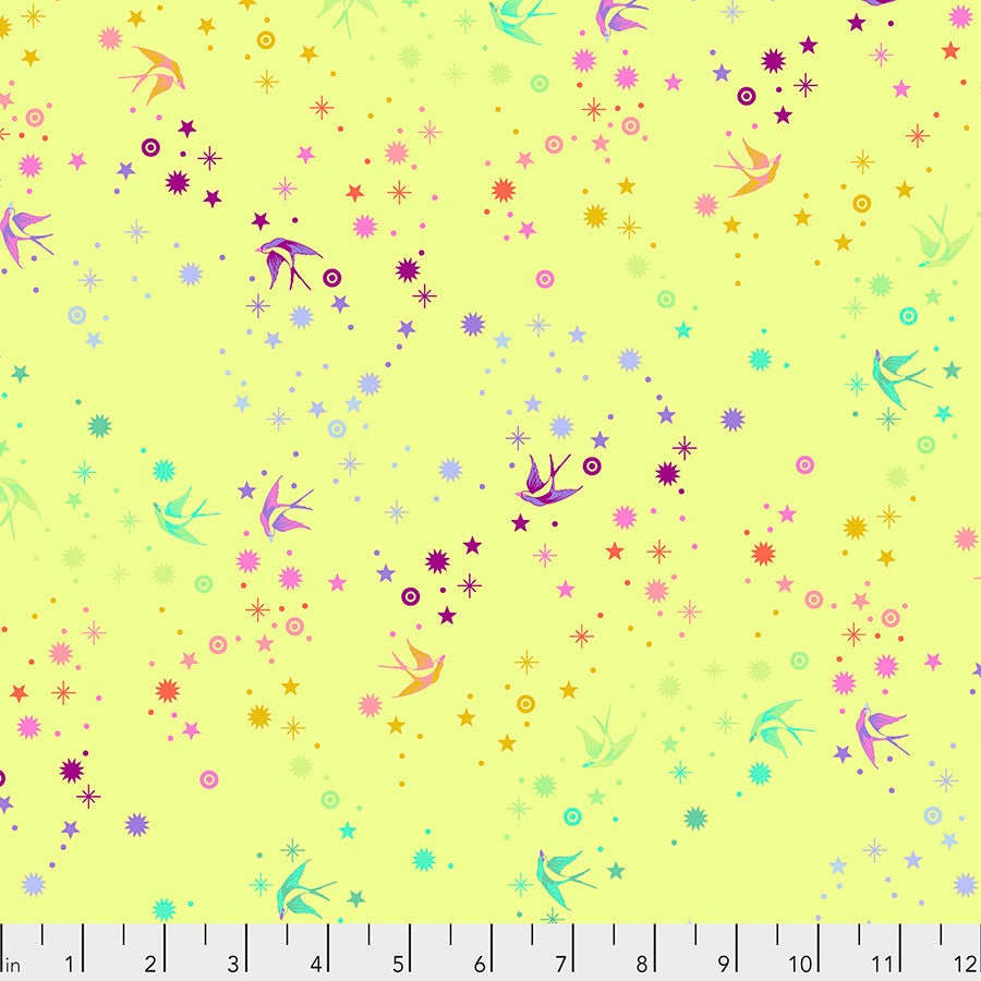 1/2 Yard - Tula's True Colors - Fairy Dust - Lime - Tula Pink - FreeSpirit - Fabric Yardage - PWTP133.LIME