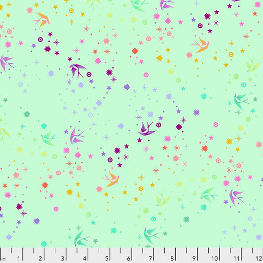 1/2 Yard - Tula's True Colors - Fairy Dust - Mint - Tula Pink - FreeSpirit - Fabric Yardage - PWTP133.MINT