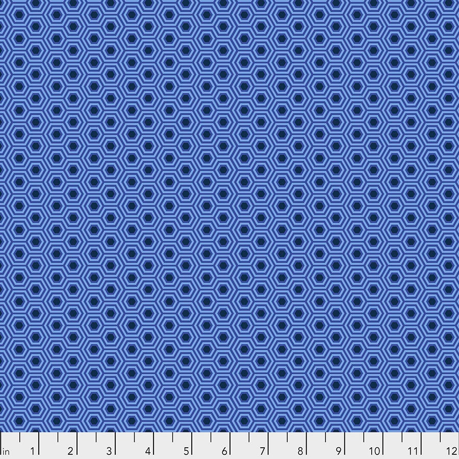 1/2 Yard - Tula's True Colors - Hexy - Deep Sea - Tula Pink - FreeSpirit - Fabric Yardage - PWTP150.DEEPSEA