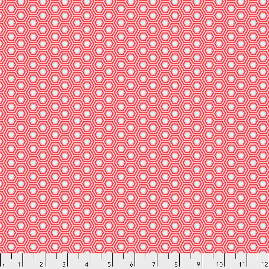 1/2 Yard - Tula's True Colors - Hexy - Flamingo - Tula Pink - FreeSpirit - Fabric Yardage - PWTP150.FLAMINGO