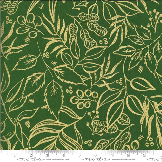 SALE!! 1/2 Yard - Moody Bloom Metallic - Jungle - Create Joy Project - Laura Muir - Moda - Fabric Yardage - 8449 37M