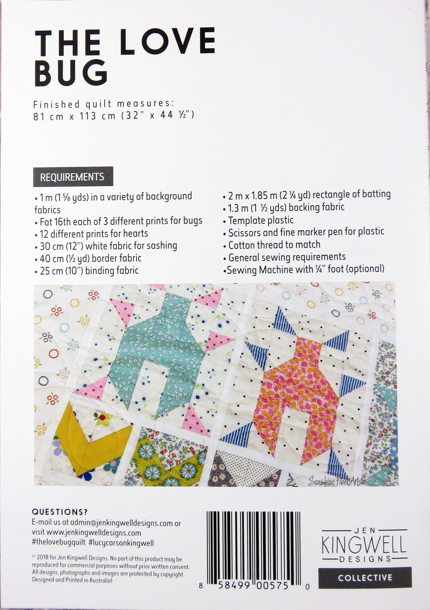 The Love Bug Quilt Pattern - Lucy Carson Kingwell - Jen Kingwell Designs - JKD 5750
