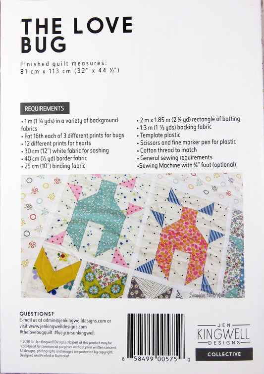 The Love Bug Quilt Pattern - Lucy Carson Kingwell - Jen Kingwell Designs - JKD 5750