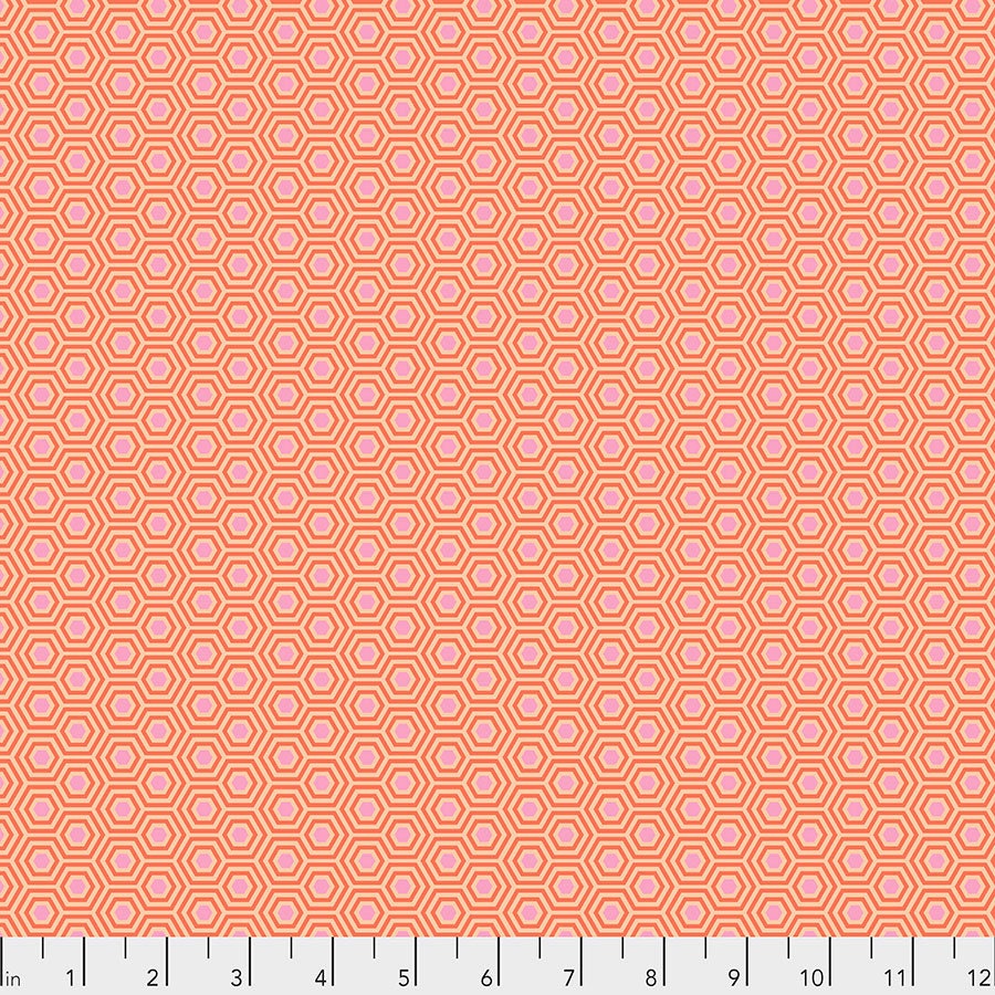 1/2 Yard - Tula's True Colors - Hexy - Peach Blossom - Tula Pink - FreeSpirit - Fabric Yardage - PWTP150.PEACHBLOSSOM
