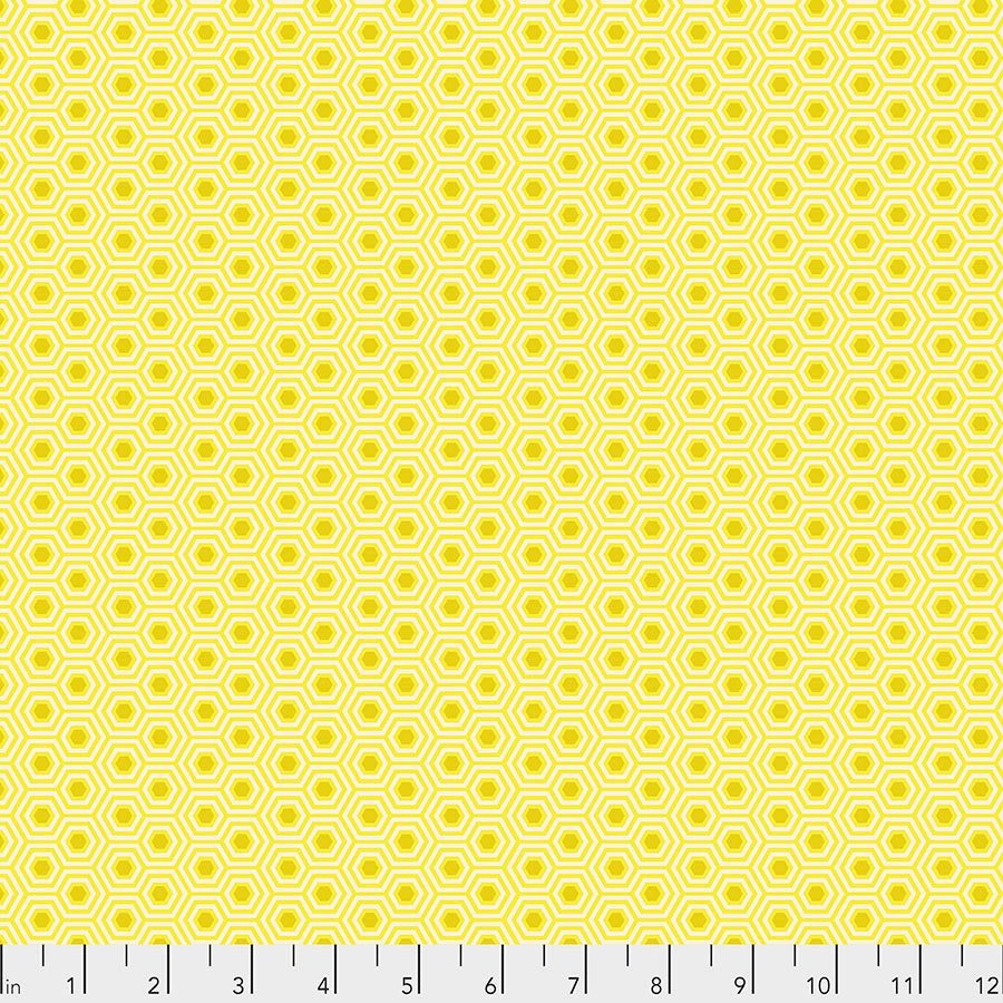 1/2 Yard - Tula's True Colors - Hexy - Sunshine - Tula Pink - FreeSpirit - Fabric Yardage - PWTP150.SUNSHINE