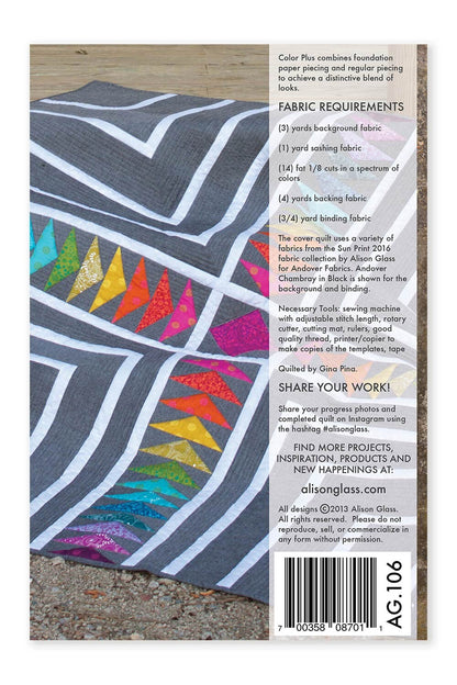 SALE!! Color Plus Quilt Pattern - Alison Glass - AG 106