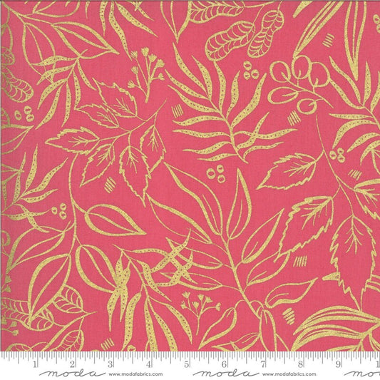SALE!! 1/2 Yard - Moody Bloom Metallic - Fuchsia - Create Joy Project - Laura Muir - Moda - Fabric Yardage - 8449 13M