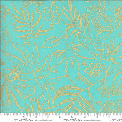 SALE!! 1/2 Yard - Moody Bloom Metallic - Jade - Create Joy Project - Laura Muir - Moda - Fabric Yardage - 8449 19M