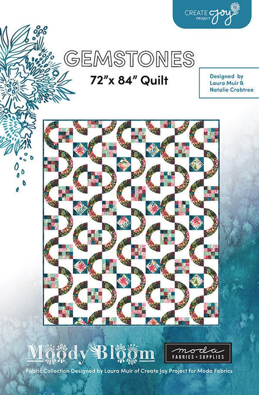 SALE!! Gemstones Quilt Pattern - Moda - Create Joy Project - Moody Bloom - CJP 2002