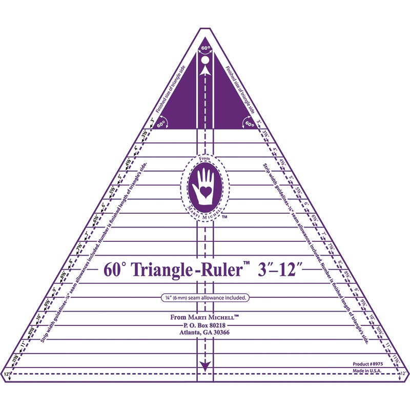 Ruler - 60 Degree Triangle Ruler - 3" - 12" - Michell Marketing - 8975