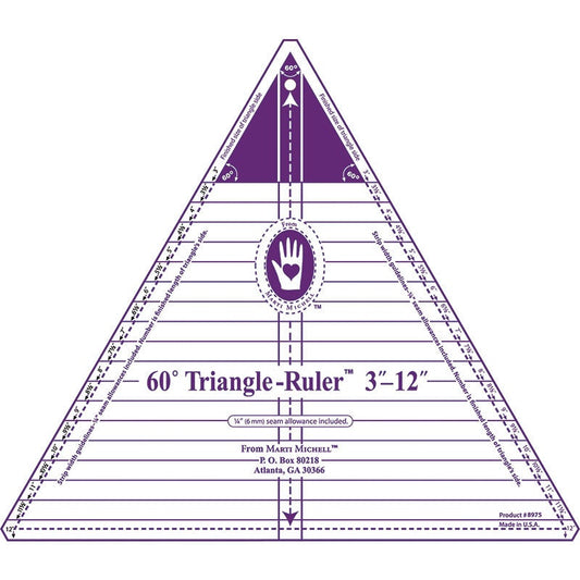 Ruler - 60 Degree Triangle Ruler - 3" - 12" - Michell Marketing - 8975