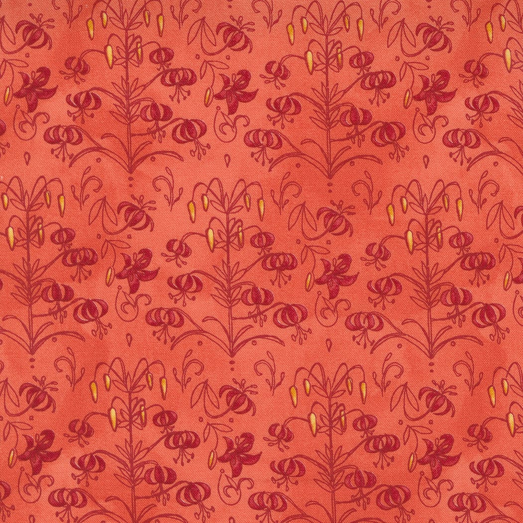 SALE!! 1/2 Yard - Carolina Lilies - Coral - Robin Pickens - Moda - Fabric Yardage - 48703 13