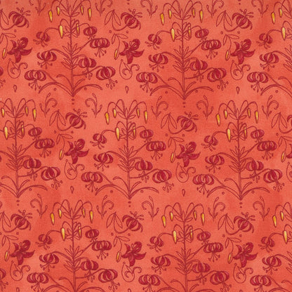 SALE!! 1/2 Yard - Carolina Lilies - Coral - Robin Pickens - Moda - Fabric Yardage - 48703 13