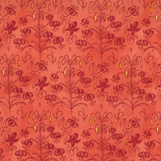 SALE!! 1/2 Yard - Carolina Lilies - Coral - Robin Pickens - Moda - Fabric Yardage - 48703 13