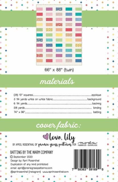 Stacked Rainbow Quilt Pattern - Prairie Grass Patterns - April Rosenthal - PGP176